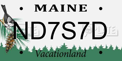 ND7S7D Maine License Plate
