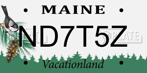 ND7T5Z Maine License Plate