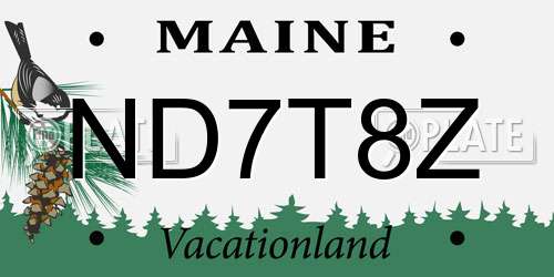 ND7T8Z Maine License Plate