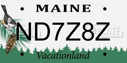 ND7Z8Z Maine License Plate