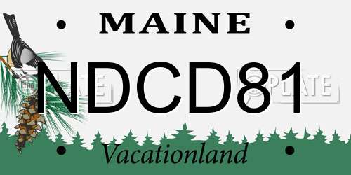 NDCD81 Maine License Plate