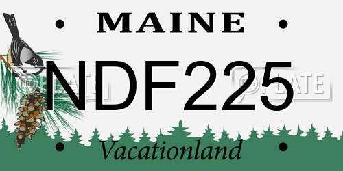 NDF225 Maine License Plate