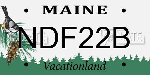 NDF22B Maine License Plate