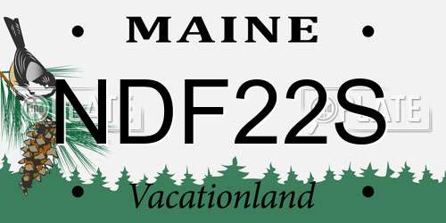 NDF22S Maine License Plate