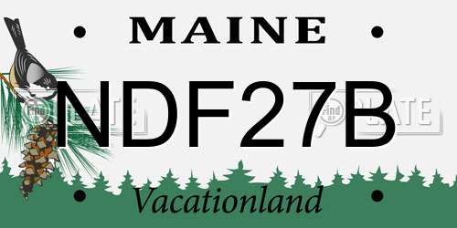 NDF27B Maine License Plate
