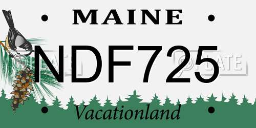NDF725 Maine License Plate