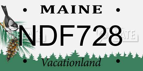 NDF728 Maine License Plate