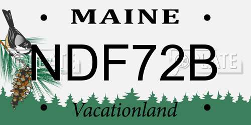 NDF72B Maine License Plate
