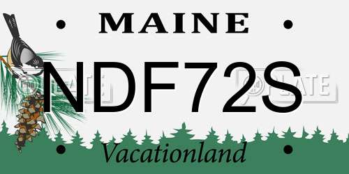 NDF72S Maine License Plate
