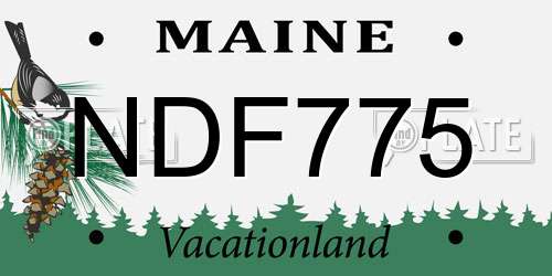 NDF775 Maine License Plate