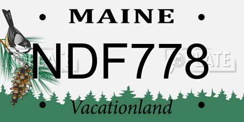 NDF778 Maine License Plate
