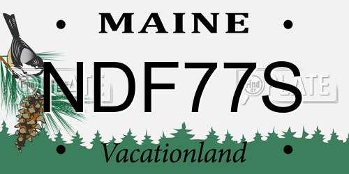 NDF77S Maine License Plate