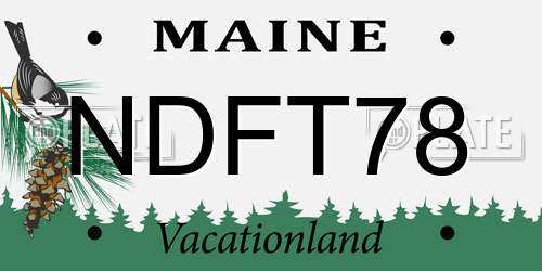 NDFT78 Maine License Plate