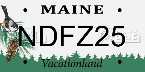 NDFZ25 Maine License Plate