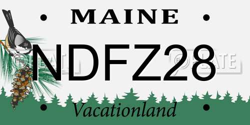 NDFZ28 Maine License Plate