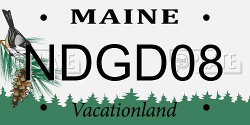 NDGD08 Maine License Plate