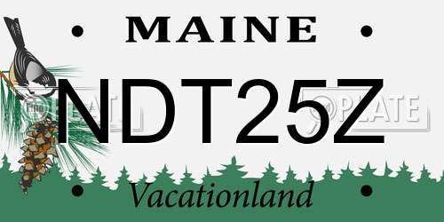 NDT25Z Maine License Plate