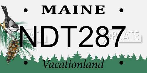 NDT287 Maine License Plate