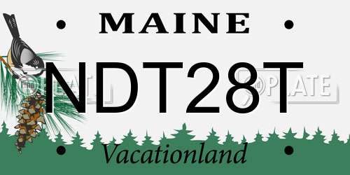 NDT28T Maine License Plate