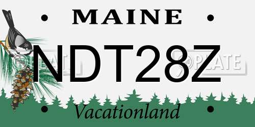 NDT28Z Maine License Plate