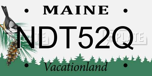 NDT52Q Maine License Plate