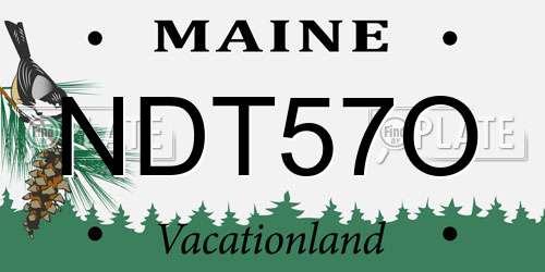 NDT57O Maine License Plate