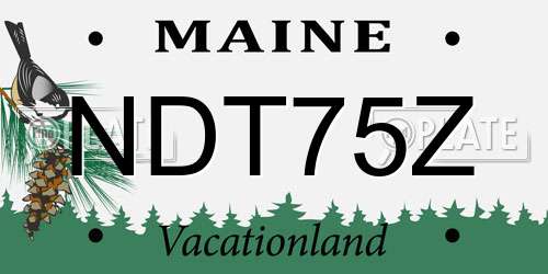 NDT75Z Maine License Plate