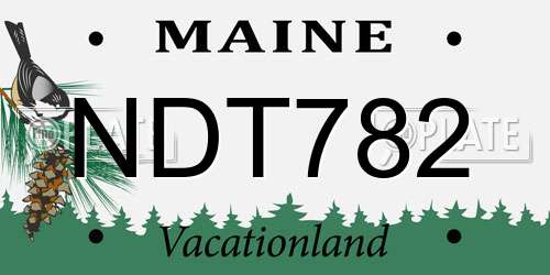 NDT782 Maine License Plate