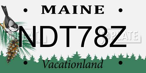 NDT78Z Maine License Plate