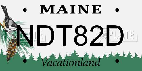 NDT82D Maine License Plate