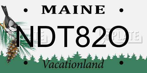 NDT82O Maine License Plate