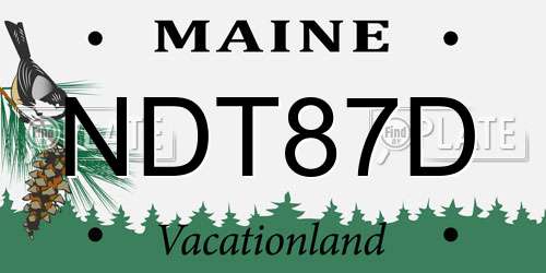 NDT87D Maine License Plate