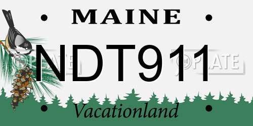 NDT911 Maine License Plate