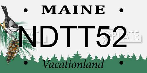 NDTT52 Maine License Plate
