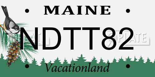 NDTT82 Maine License Plate