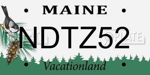 NDTZ52 Maine License Plate