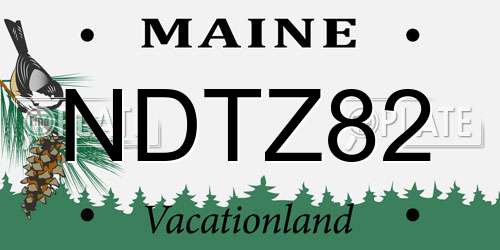 NDTZ82 Maine License Plate