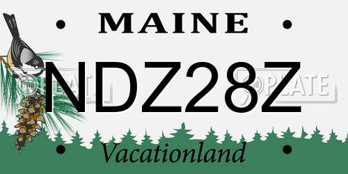 NDZ28Z Maine License Plate