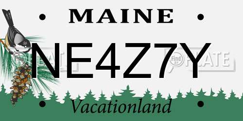 NE4Z7Y Maine License Plate