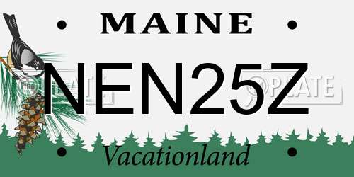 NEN25Z Maine License Plate