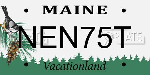 NEN75T Maine License Plate
