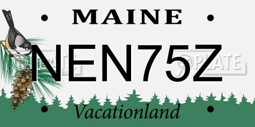 NEN75Z Maine License Plate