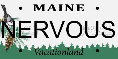NERVOUS Maine License Plate
