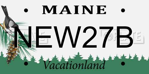 NEW27B Maine License Plate