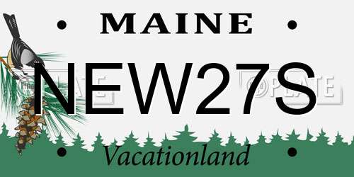 NEW27S Maine License Plate