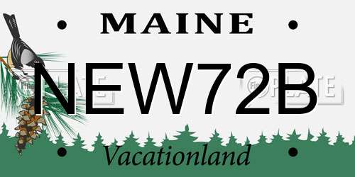 NEW72B Maine License Plate