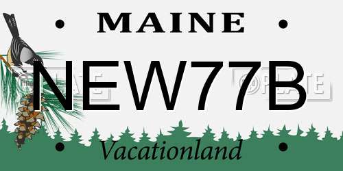 NEW77B Maine License Plate