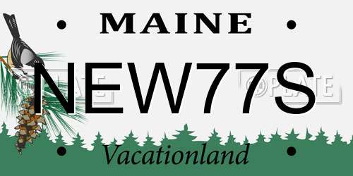 NEW77S Maine License Plate