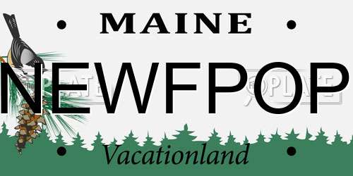 NEWFPOP Maine License Plate