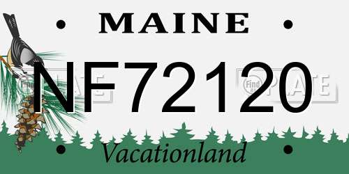 NF72120 Maine License Plate